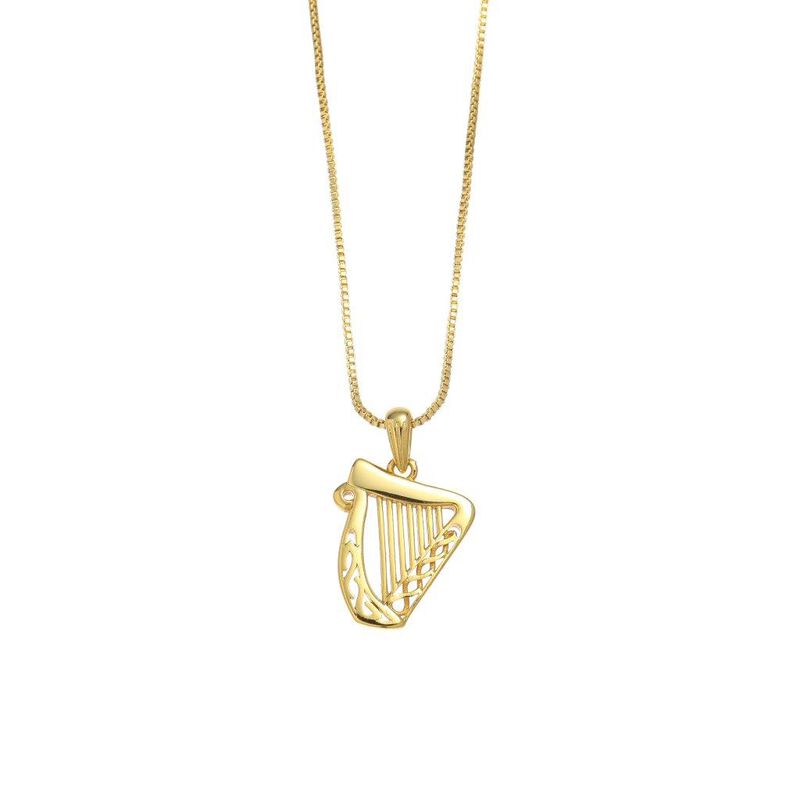 Gold Vermeil Harp Pendant